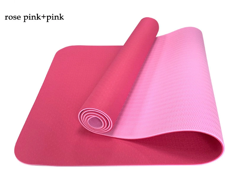 Two-Color Floor Gym Sport Rubber TPE Foam Yoga Mat with Custom Logo