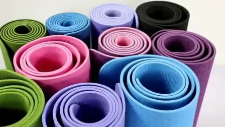 Übung, Workout, Sport, rutschfest, individuell, umweltfreundlich, nachhaltig, biologisch abbaubar, Fitness, Yoga, matt, recycelbar, schwarze TPE-Yogamatte